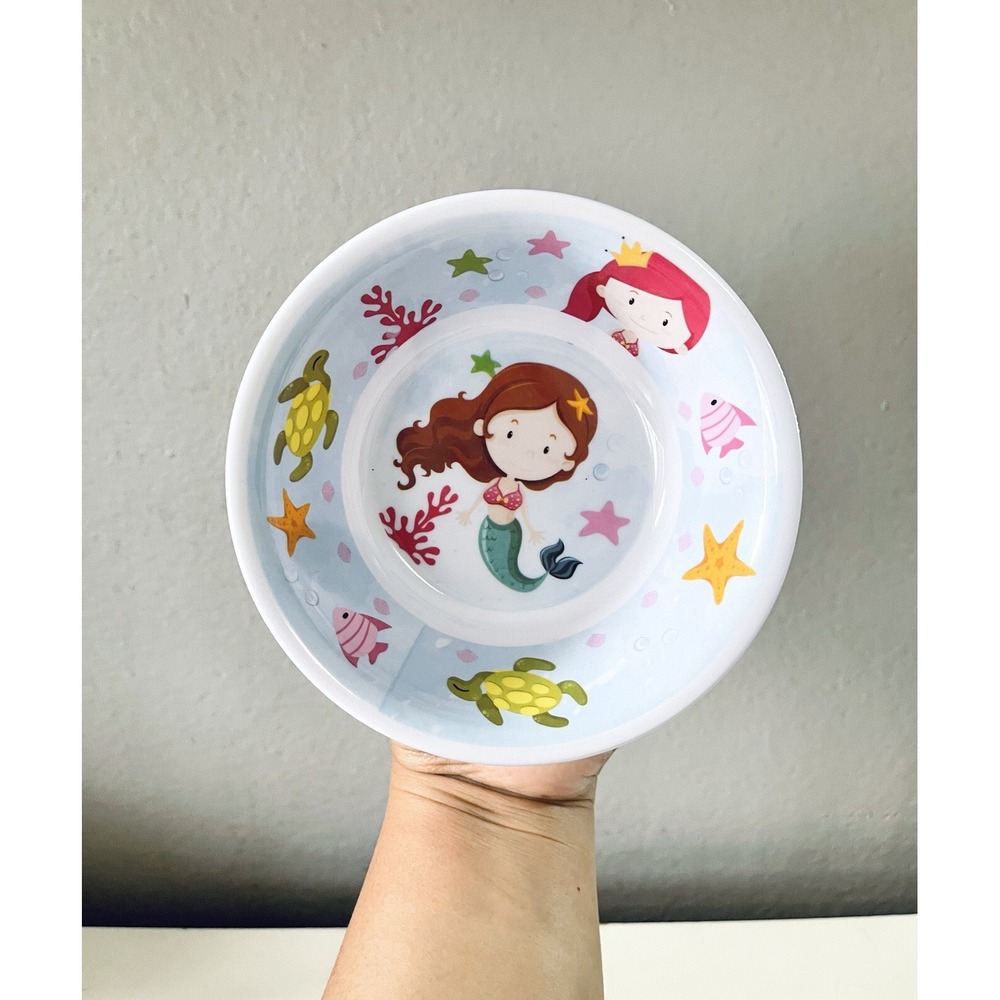 Children's‎ Mermaid Melamine Plastic kids snack bowl